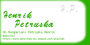 henrik petruska business card